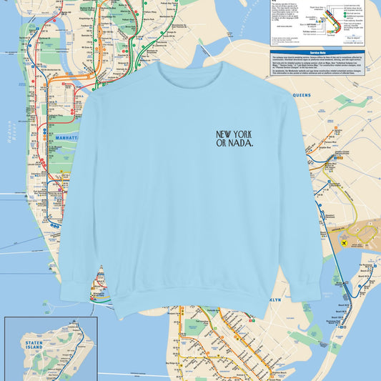 NEW YORK or NADA. Embroidery Unisex Sweatshirt